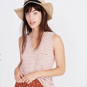Madewell Whisper Cotton V-Neck Tank Top Size Medium NWT